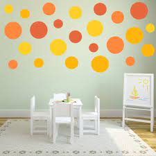 Orange Polka Dot Wall Decal Pack