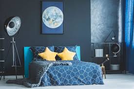 blue two colour combination for bedroom