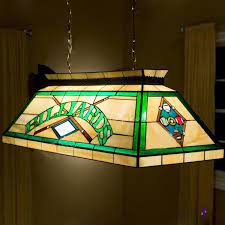 Billard Pool Table Lamp Stained Glass