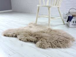 real sheepskin rug beige taupe rug
