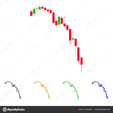 Candlestick Falling Acceleration Chart Vector Icon Stock
