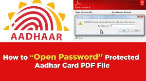 how to open aadhar card pdf file what