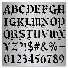 metal gothic font lettering stencil