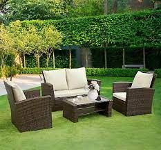 Rattan Garden Furniture 4 Piece Chairs