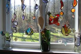 stained glass window hanging panel
