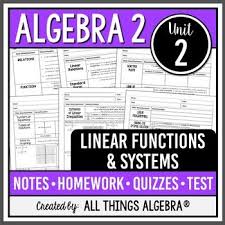 Linear Functions And Systems Algebra 2
