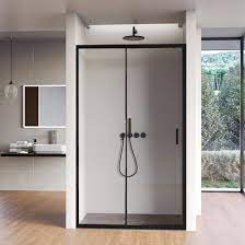 Shower Door With Black Frame Crystal