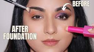 apply eye makeup before foundation