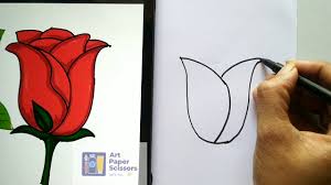 rose drawing easy drawing rose bud