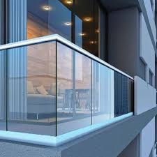 12mm Balcony Aluminium Glass Railing