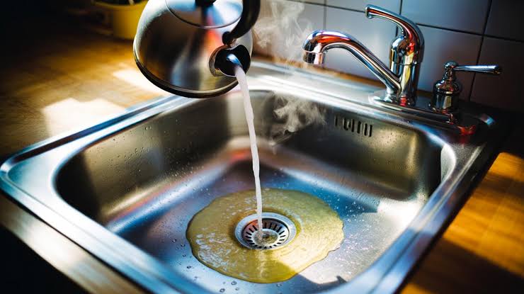 The boiling-water pour that clears drain grime: how heat dislodges built-up fat residue - MenuThaiFleet