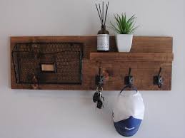 rustic entryway coat rack with mail
