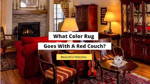 what color rug goes with a red couch