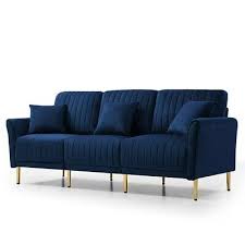 Modern Velvet 82 L 3 Seater Sofa Couch