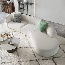 134 curved white sectional sofa