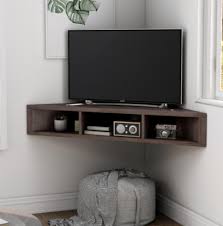 Corner 52 Tv Stand Cabinet 3 Cubby