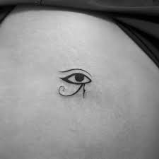 eye of horus tattoo located on the hip