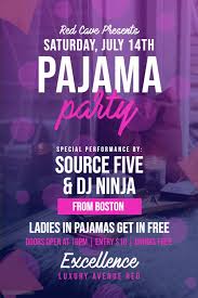 Ladies Pajama Party Night Flyer Poster Template Party