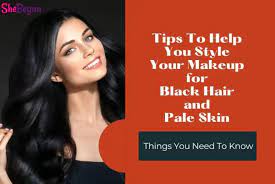 makeup for black hair and pale skin 7
