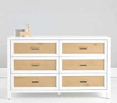 Drew White Light Wood Extra Wide 6 Drawer Dresser