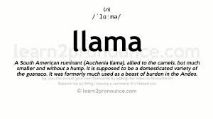 unciation of llama definition of