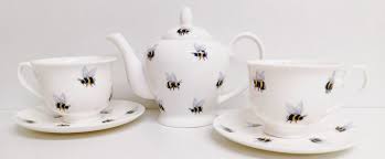 bees tea set fine bone china blebee