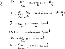 Equations Velocity Acceleration
