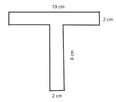 the centroid of a t section 10 cm