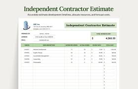 independent contractor estimate