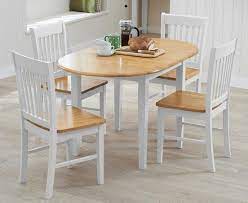 Large solid pine dining table with removable. Amalfi Oak And White Extending Dining Table With Chairs Oak And White 4 Chairs 379 00 Save Up To 27 Off