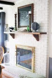 how to paint a brick fireplace and the