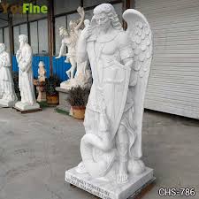 hand carved marble st michael the