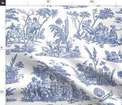 Toile Fabric Marseilles Toile Blue And