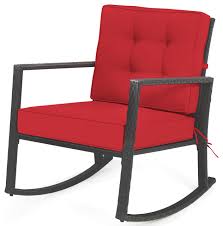 Costway Patio Rattan Rocker Chair