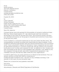 5 Research Technician Cover Letters Free Sample Example Format