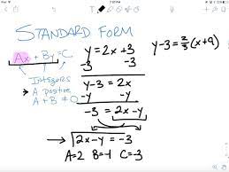 Writing Equations In Ax By C Form