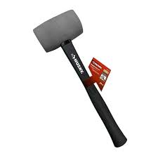 husky 24 oz gray rubber mallet with 14