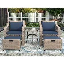 5 Piece Outdoor Patio Chairs Set