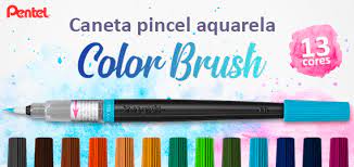 Water brush é um extraordinário pincel com um recipiente para água. Caneta Aquarela Pentel Color Brush Fruto De Arte Blog