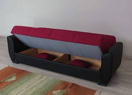 Black Pu Leather Arms Sofa Bed