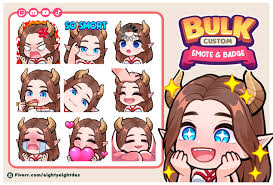 chibi twitch emotes and badges in bulk