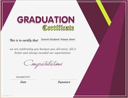 Graduation Certificate Templates For Ms Word Professional