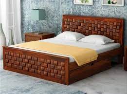 teak wood wooden design double bed