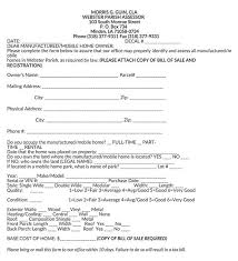 mobile home bill of form