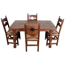 The dining room table is delivered premium in home delivery and will be assembled and set up in the room of your choice. English Oak Dining Table And 4 Chairs Country Arts And Crafts Rustic Rush Country For Sale At 1stdibs
