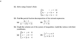 Solved Solve Using Cramer Rule 2x