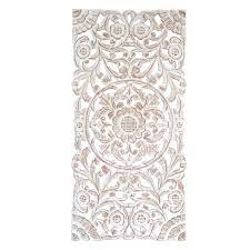 Carved White Wooden Wall Panel 18x36
