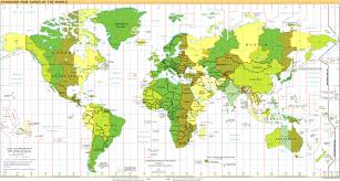 Time Zones Of The World Map Large Version