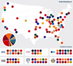 The Sports Design Blog College Team Colors By Geography