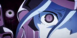 I noticed this eye behind shalltear in the last seconds of the fight Ainz  vs Shelltear and there can be heard a whisper, is there an official  explanation? could it be other